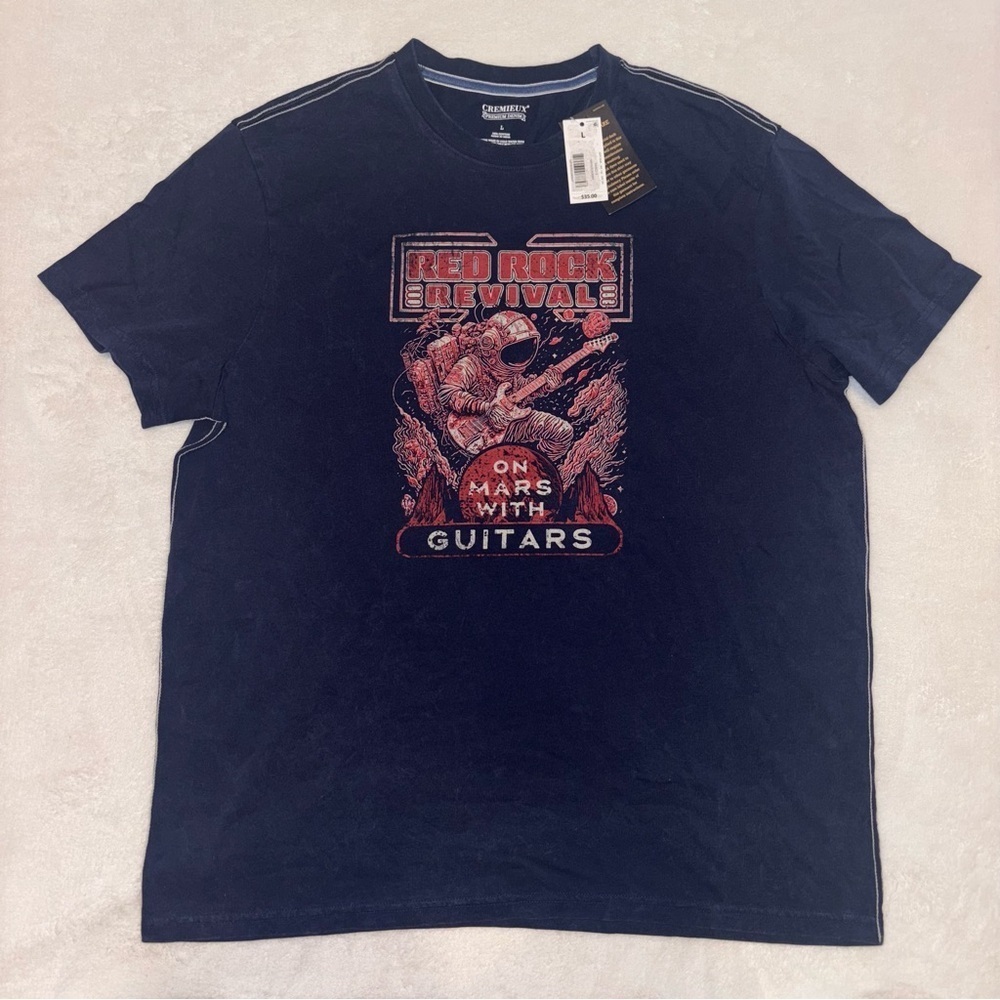 Daniel Cremieux Navy Graphic Tee, size Large